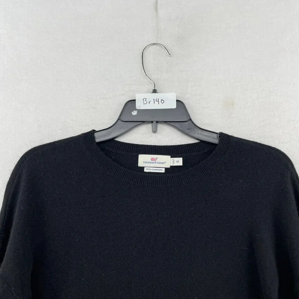 Vineyard Vines Sweater Women's Sz XS Black Knitted Drop Shoulder Sleeve Pullover - Picture 11 of 11